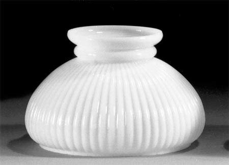 B&P Lamp® 7Inch Student Shade with Ribbed Design and White over Clear Cased Glass for Vintage and Antique Style Table Lamps and Sconces - Image 5
