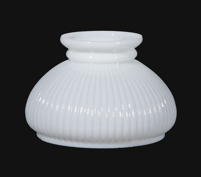 B&P Lamp® 7Inch Student Shade with Ribbed Design and White over Clear Cased Glass for Vintage and Antique Style Table Lamps and Sconces - Image 3