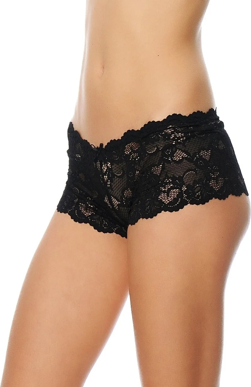 Bluence Women's Black Floral Lace Unsupported Bralette Bra Panty Set 10010S