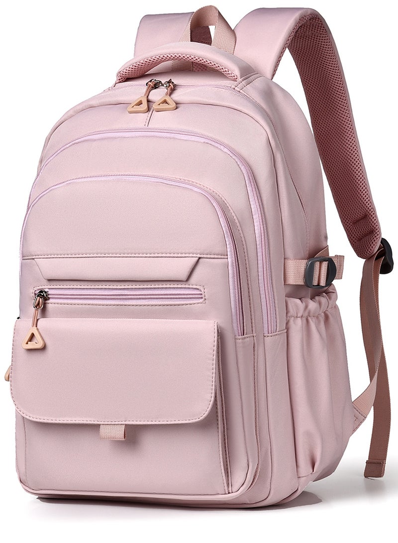 Qiccijoo Laptop Backpack Travel Backpack College School Backpack for Men or Women Work Backpack Fits 15.6 Inch Laptop Computer Backpack Bookbag Gift(Pink) - Image 1