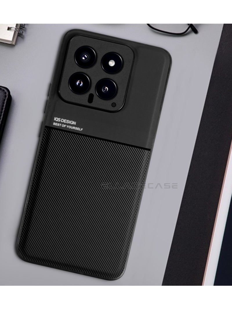 ELLAGECASE حافظة فاخرة رفيعة للغاية لهاتف شاومي 14، لوحة معدنية مخفية، تصميم نحيف، سهل الحمل، وحماية معززة للكاميرا - Image 3