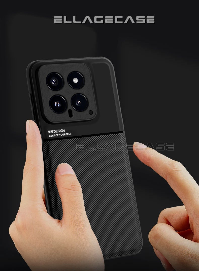 ELLAGECASE حافظة فاخرة رفيعة للغاية لهاتف شاومي 14، لوحة معدنية مخفية، تصميم نحيف، سهل الحمل، وحماية معززة للكاميرا - Image 4