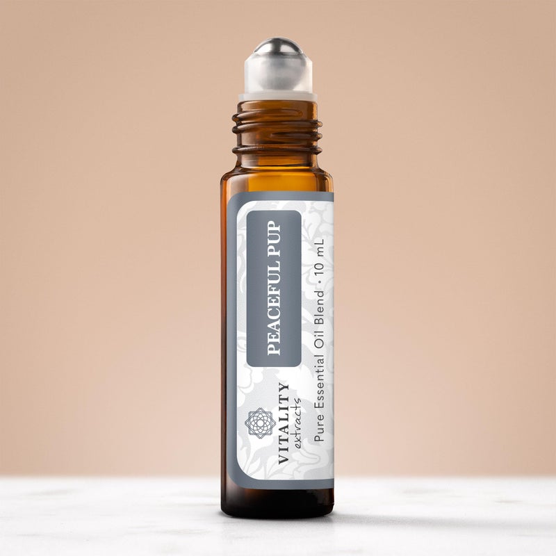 Vitality Peaceful Pup - Dog Anxiety & Stress Relief Roll-On (by Vitality Extracts) - Natural Calm, Ease Anxiety & Stress, Aromatherapy, Lavender Essential Oil, Lemon Essential Oil, in Almond Oil Base - Image 2