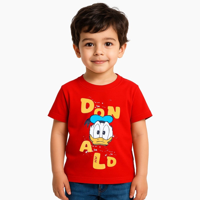 Mickey & Friends تي شيرت قصير الأكمام 100% قطن للأطفال الأولاد من ديزني دونالد 3-4 سنوات - Image 1