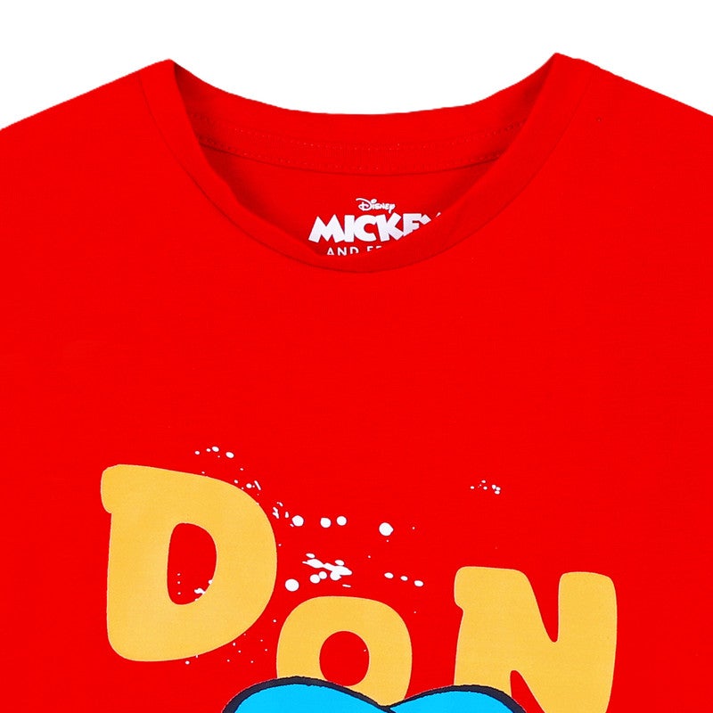 Mickey & Friends تي شيرت قصير الأكمام 100% قطن للأطفال الأولاد من ديزني دونالد 3-4 سنوات - Image 4