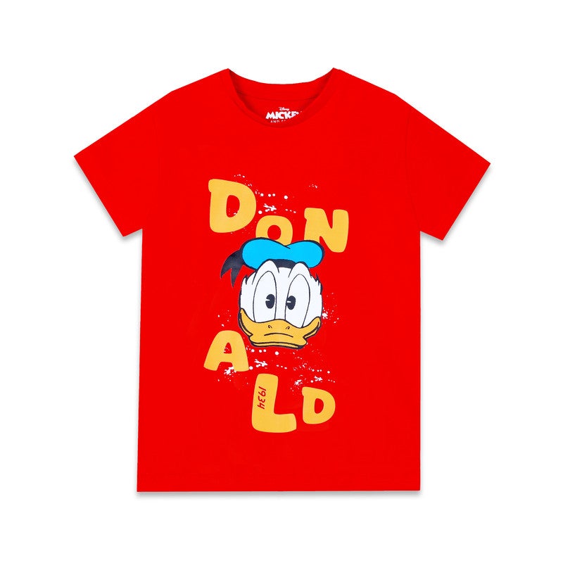 Mickey & Friends تي شيرت قصير الأكمام 100% قطن للأطفال الأولاد من ديزني دونالد 3-4 سنوات - Image 2