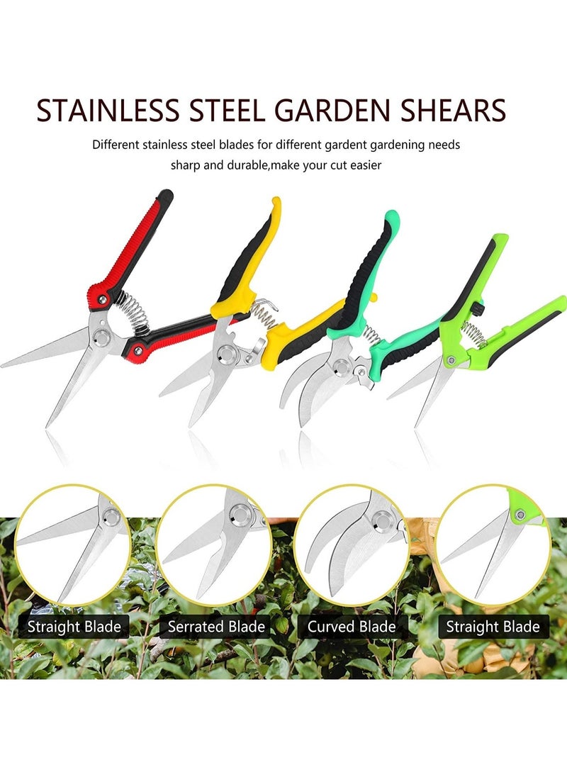 Alruht 6 Pieces Garden Pruning Shears, Garden Professional Secateurs, Handheld Scissors Set with Gardening Gloves, Heavy Duty Garden Bypass Pruning Shears, Tree Trimmers Secateurs, Fruit Tree Pruning Shears  - Image 3