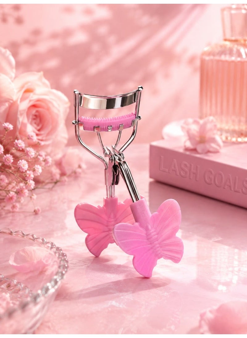 Butterfly Eyelash Curler with Built-In Comb, Metal Lash Curling Tool with Ergonomic Butterfly-Shaped Finger Grips, Portable Eyelash Curler for Women, Assorted Colors - Image 4