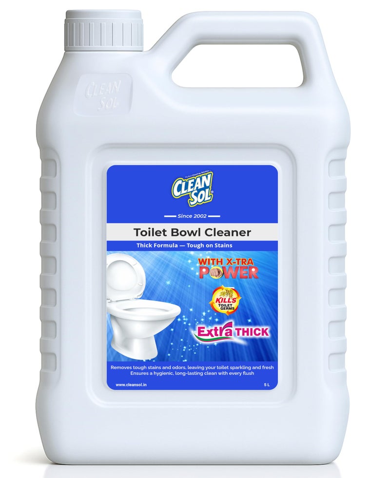 Cleansol Toilet Cleaner Liquid – 5 Litre | Thick Gel Formula for Toilet Bowl Stains, Limescale & Odour Removal | Septic-Safe Cleaning Solution - Image 1