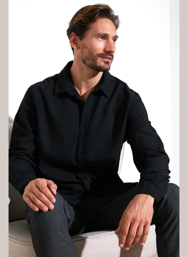 بوراتي قميص قطن مطاطي بقصة عادية رجالي