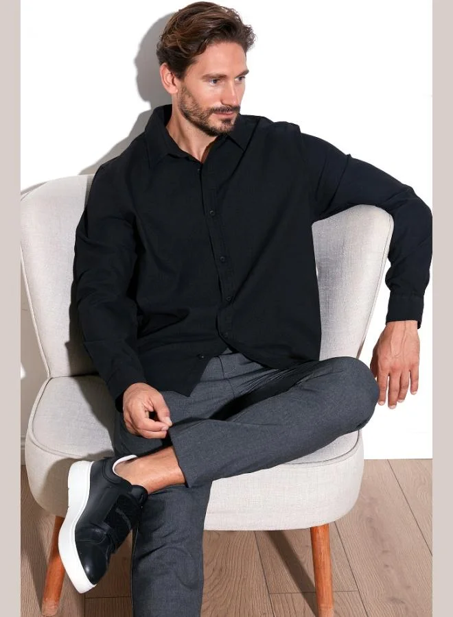 بوراتي قميص قطن مطاطي بقصة عادية رجالي