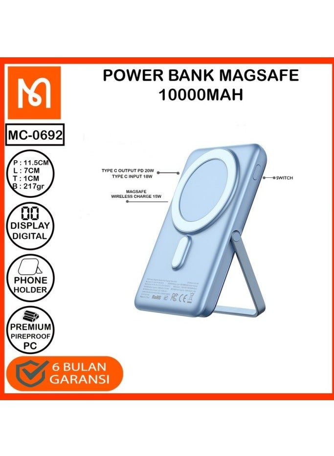 Mcdodo MC 0692 (Blue) – Gopower Magnetic Digital Display Power Bank 10000mAh - Image 2