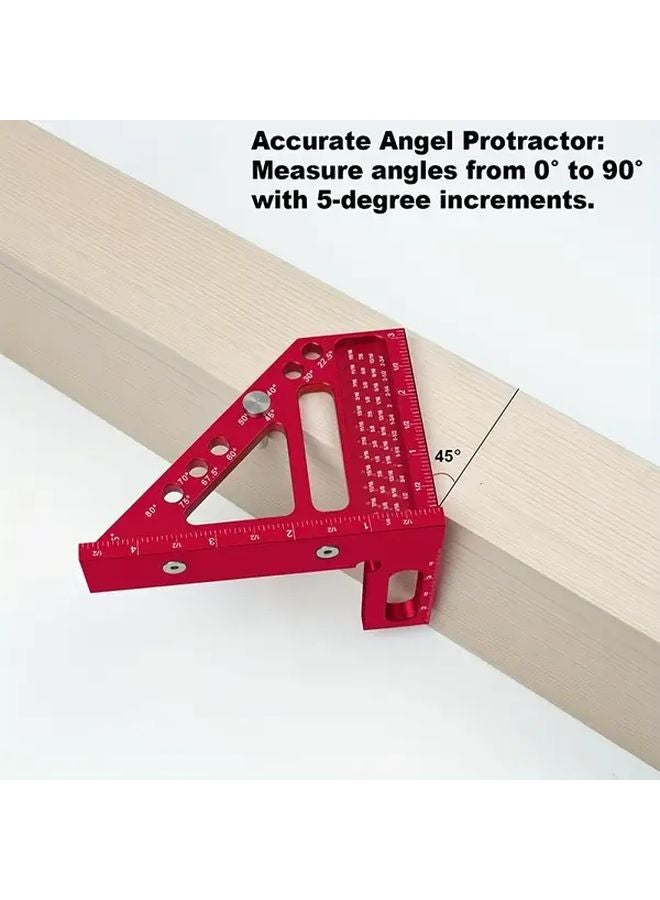 مسطرة ثقب المثلث متعددة الوظائف 45 و 90 درجة أداة النجارة من الألومنيوم - Image 5