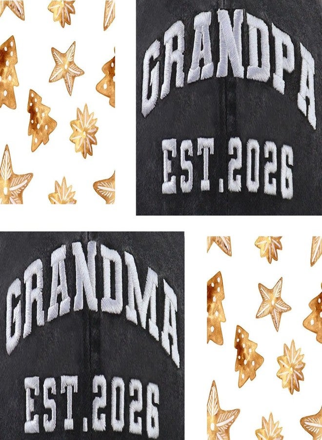 Kahhrepa 2PCS Gifts for Grandma Grandpa 2026, First Time Grandparents Baby Announcement Baseball Cap, New Grandparents Day Hat, Christmas Birthday Gifts for Mom Dad Black - Image 4