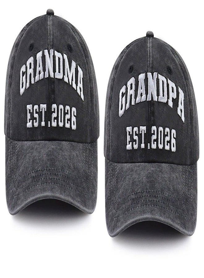 Kahhrepa 2PCS Gifts for Grandma Grandpa 2026, First Time Grandparents Baby Announcement Baseball Cap, New Grandparents Day Hat, Christmas Birthday Gifts for Mom Dad Black - Image 1