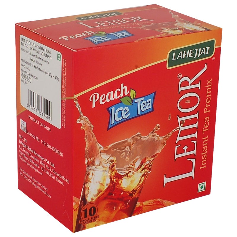 LEMOR Combo Pack of 2 Lemor Peach Ice Tea (10 Sachet Pack) and Tulsi Green Tea 1 x 25 Tea Bag - Image 2