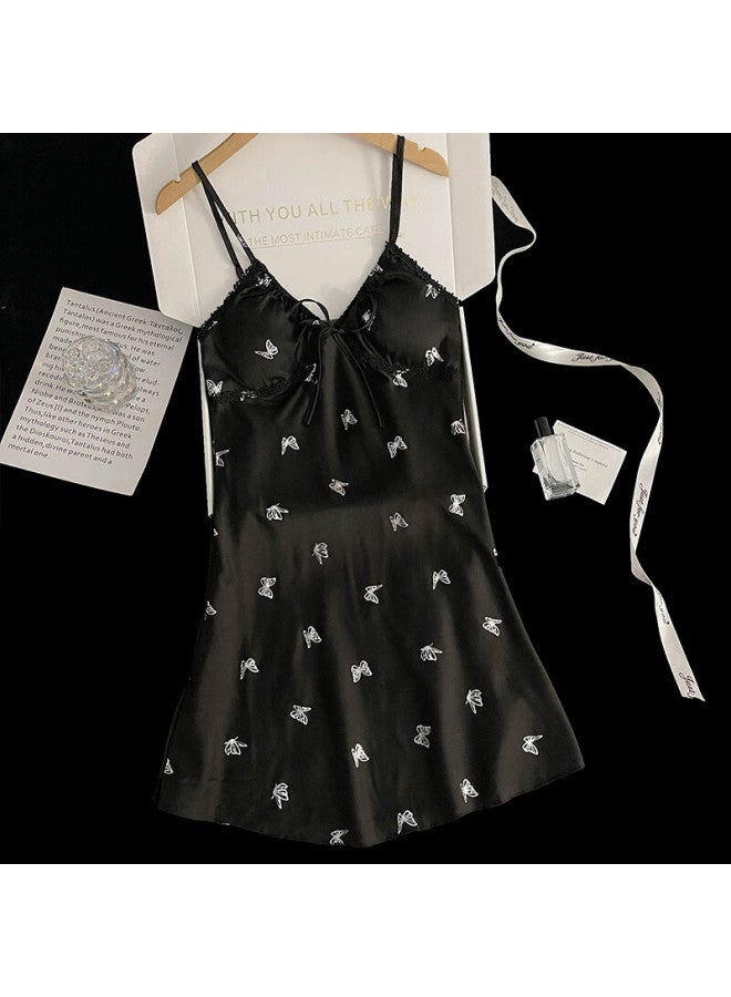 Snowflying Nightgown, New Women's Summer Style Thin High-end Lace Spaghetti Strap Sleepwear - Image 2