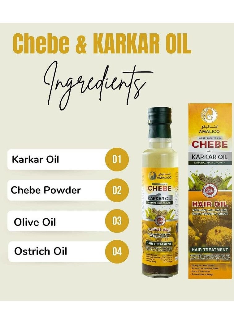 AMALICO - Amalico 2-in-1 Karkar Oil & Chebe Powder for Hair Growth 250 ml - Image 1
