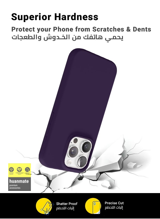 huanmate - Stylish Silicone Case Cover For Apple iPhone 15 Pro Dark Purple - Image 1