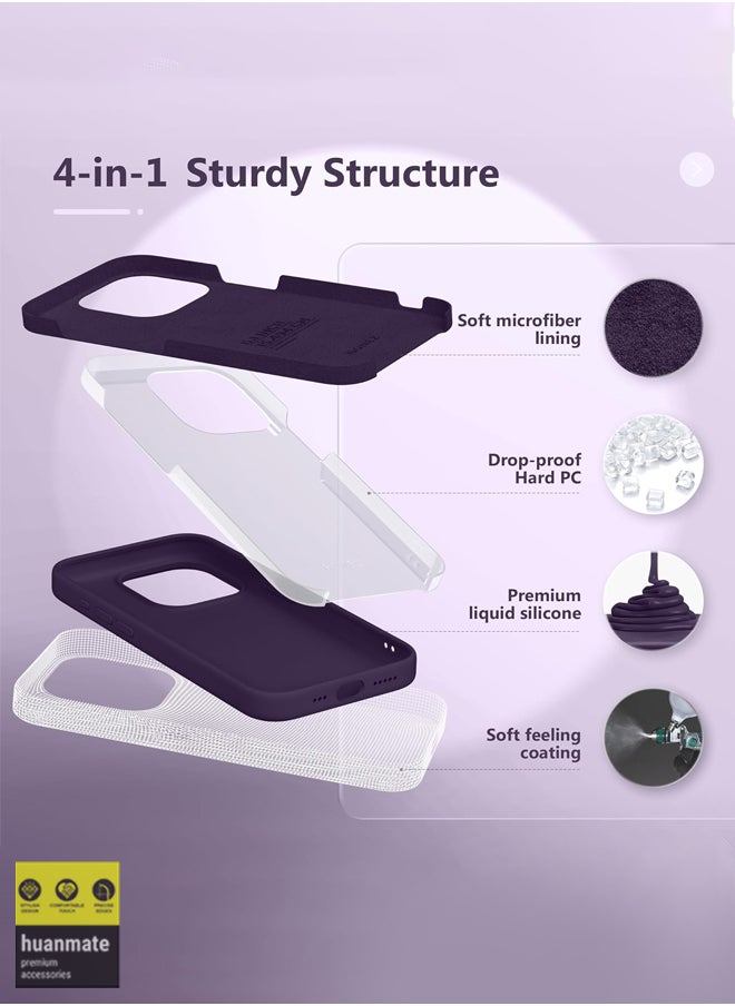 huanmate - Stylish Silicone Case Cover For Apple iPhone 15 Pro Dark Purple - Image 1