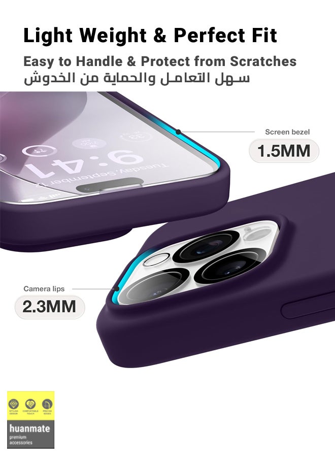 huanmate - Stylish Silicone Case Cover For Apple iPhone 15 Pro Dark Purple - Image 1