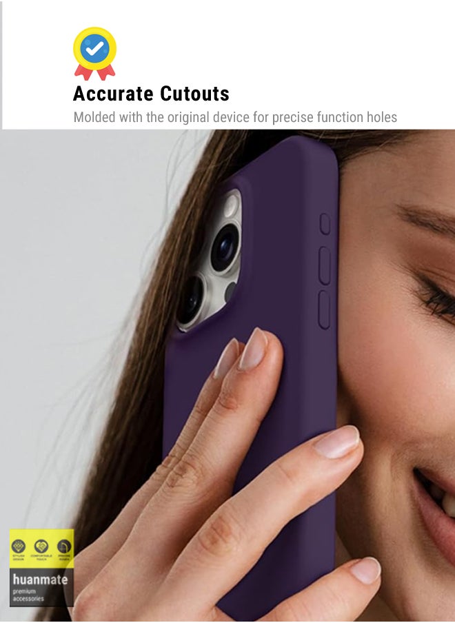 huanmate - Stylish Silicone Case Cover For Apple iPhone 15 Pro Dark Purple - Image 1