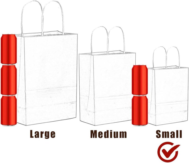 Amit Marketing Small Paper Bag with Handles - 6X3.15X8.25 Inch I Kraft Paper Bags I for Return Gifts, Wedding, Birthday, Party Favours, Shopping, Retail, Grocery, Craft & Business Use (Red, Set of 20) - Image 3