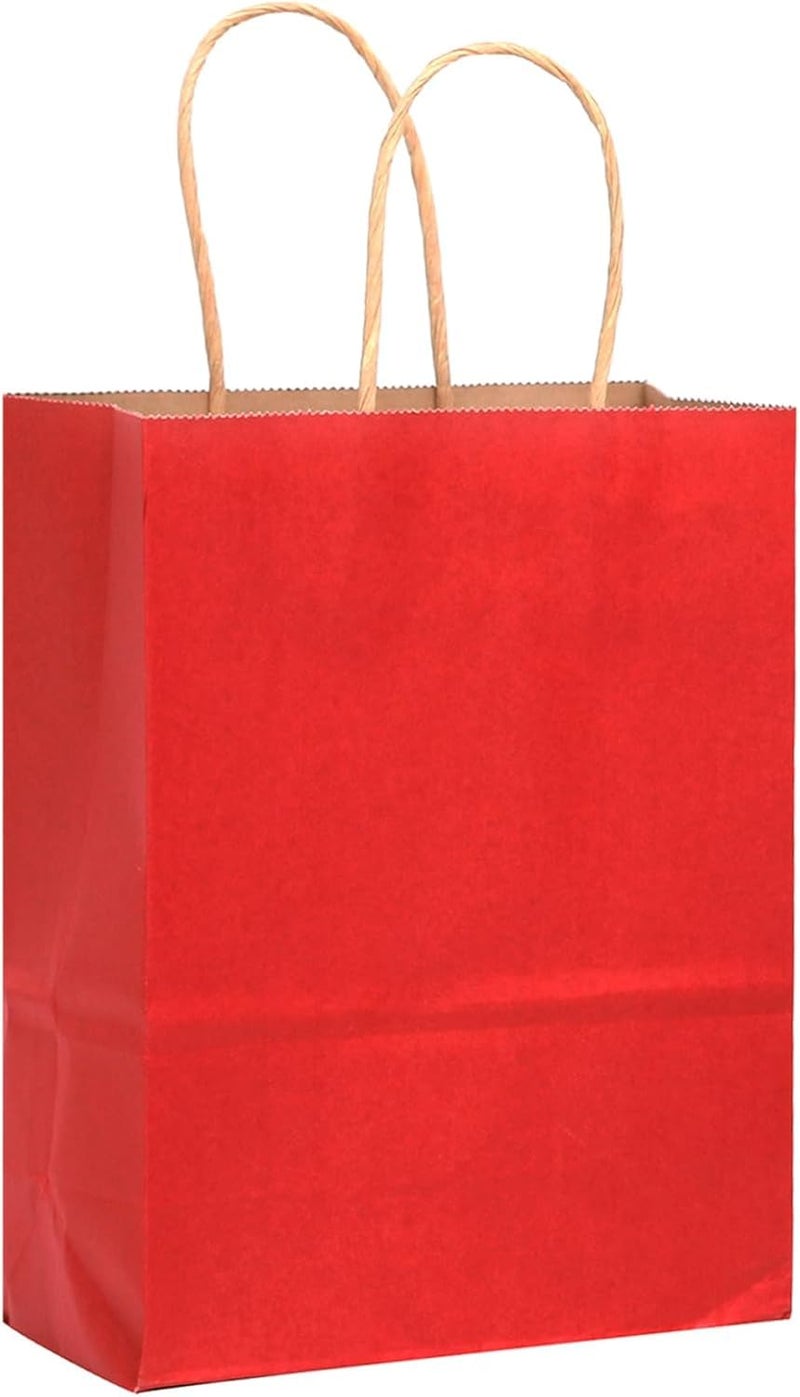 Amit Marketing Small Paper Bag with Handles - 6X3.15X8.25 Inch I Kraft Paper Bags I for Return Gifts, Wedding, Birthday, Party Favours, Shopping, Retail, Grocery, Craft & Business Use (Red, Set of 20) - Image 5