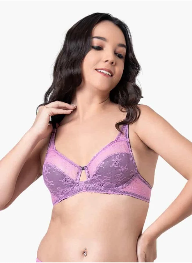 Aadaraya Wired Non Padded Lace Bra For Female