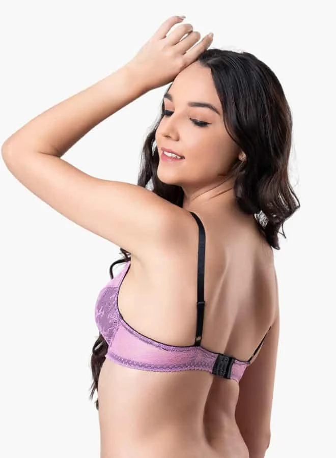 Aadaraya Aadaraya Lace Detail Bra with Hook and Eye Closure