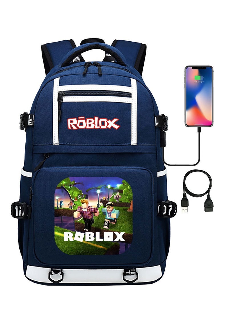 روبلوكس أكتاف مطبوعة للشباب ذات سعة كبيرة للرجال والنساءBag size: 30cm long, 15cm wide, 48cm high