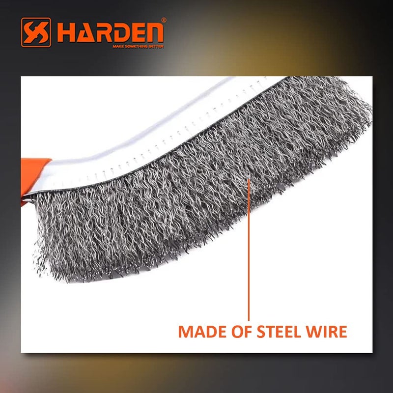 Harden Professional 225mm Hand Steel Wire Brush Scraper Plastic Handle for Derusting and Polishing 620140 - Image 2