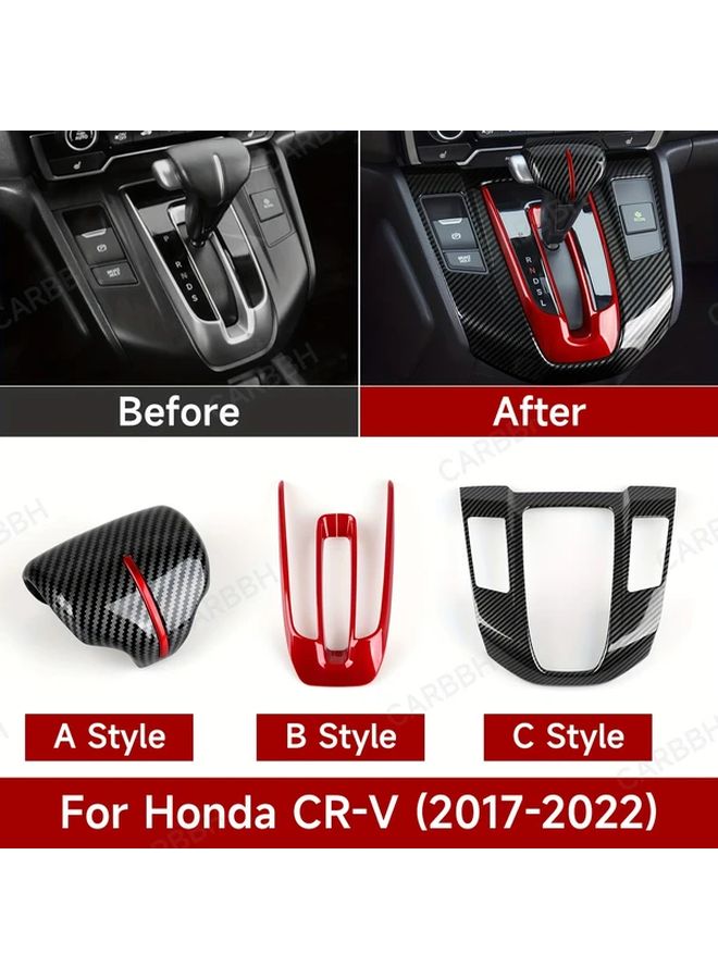 Carbon Fiber Gear Shift Knob Cover With Red Line For 2017 2022 Models - Image 1