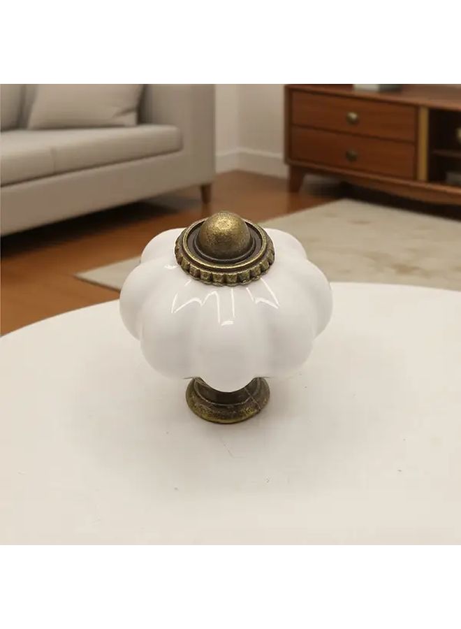 24 Pcs Vintage Style Metal Pumpkin Cabinet Knobs Polished Aluminum Drawer Pulls With Screws For Closet Cupboard Dresser 1 Set Decorative Hardware Home Improvement - Image 1