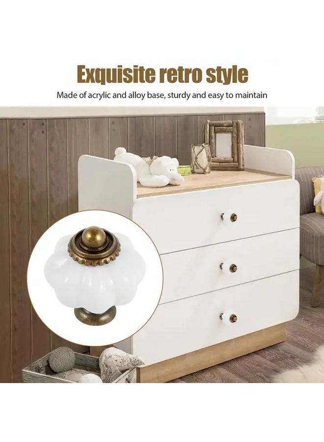 24 Pcs Vintage Style Metal Pumpkin Cabinet Knobs Polished Aluminum Drawer Pulls With Screws For Closet Cupboard Dresser 1 Set Decorative Hardware Home Improvement - Image 2
