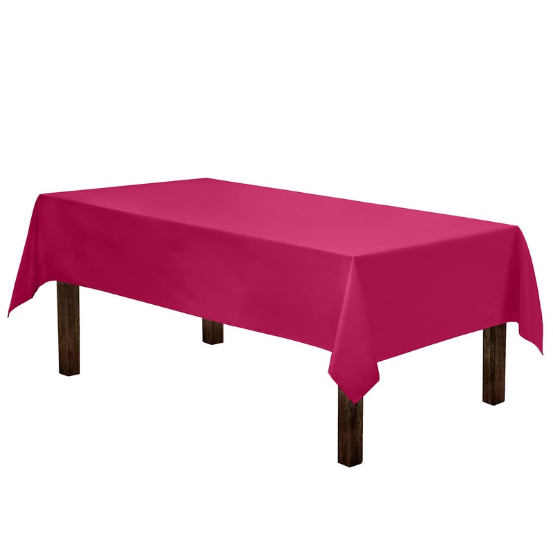 Gee Di Moda Rectangle Tablecloth - 60 x 84 Inch  Fuchsia Rectangular Table Cloth in Washable Polyester  Great for Buffet Table  Parties  Holiday Dinner  Wedding & Baby Shower