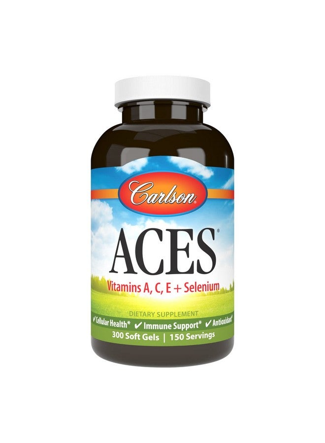 Carlson Carlson - ACES, Vitamins A, C, E + Selenium, Cellular Health & Immune Support, Antioxidant, 300 Softgels - Image 1