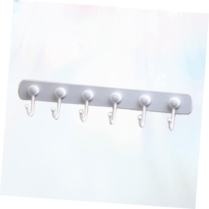 No Drill Strong Adhesive Hooks Wall Mounted Organizer For Kitchen Bathroom Over Door Hanger Seamless Grey Storage Rack - Image 3