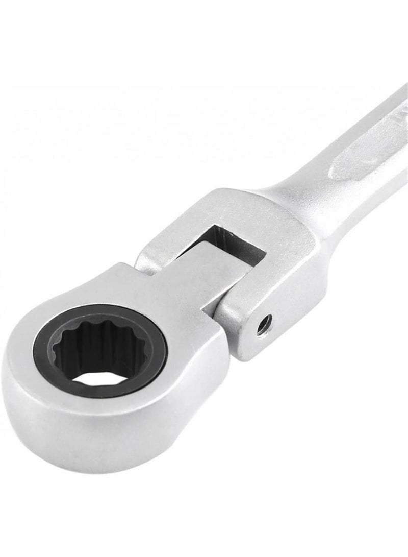 GGOOT Hardware Tools Home Improvement, Open-end Spanners Practical 10MM CRV72 Flexible Head Matte Ratchet Dual-use Wrench Polished Foldable - Image 4