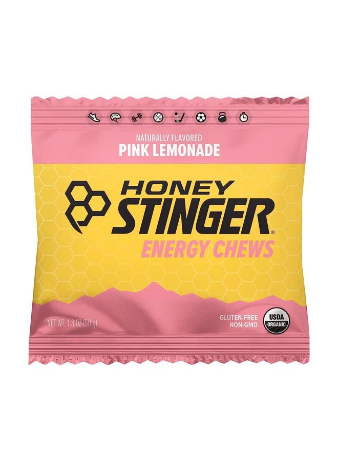 Honey Stinger Organic Pink Lemonade Energy Chew | Gluten Free & Caffeine Free | For Exercise, Running and Performance | Sports Nutrition for Home & Gym, Pre and Mid Workout | 12 Pack, 21.6 Ounce - Image 4