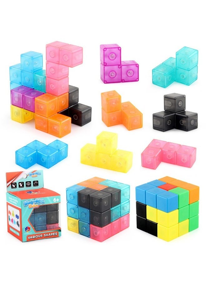 Generic - Puzzle Solid Color Three-Order Magnetic Building Block Rubik's Cube Soma Magnetic Cube Tetris Transparent Color Rubik's Cube Toy-Color:Light Yellow Variety Magnetic Rubik's Cube [transparent Color] Includes One Page Of Instructions - Image 1