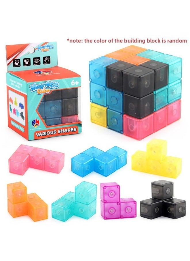 Generic - Puzzle Solid Color Three-Order Magnetic Building Block Rubik's Cube Soma Magnetic Cube Tetris Transparent Color Rubik's Cube Toy-Color:Light Yellow Variety Magnetic Rubik's Cube [transparent Color] Includes One Page Of Instructions - Image 1