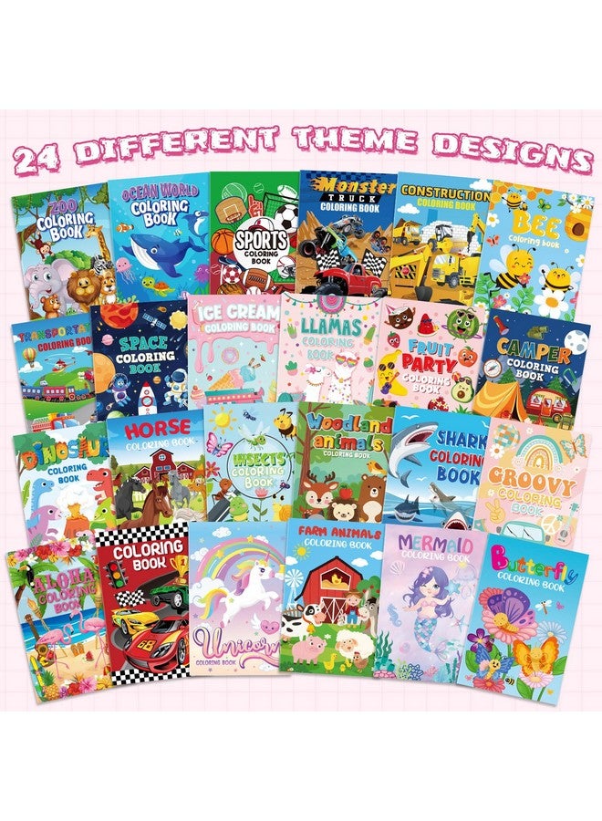 Cinrobiye 24 Pcs Coloring Books For Kids Party Favors Bulk Mini Diy Craft Coloring Books For Ages 2-4-8-12 Small Activity Books For Car Farm Horse Animal Birthday Party Gifts Goodie Bags Stuffers Classroom - Image 3