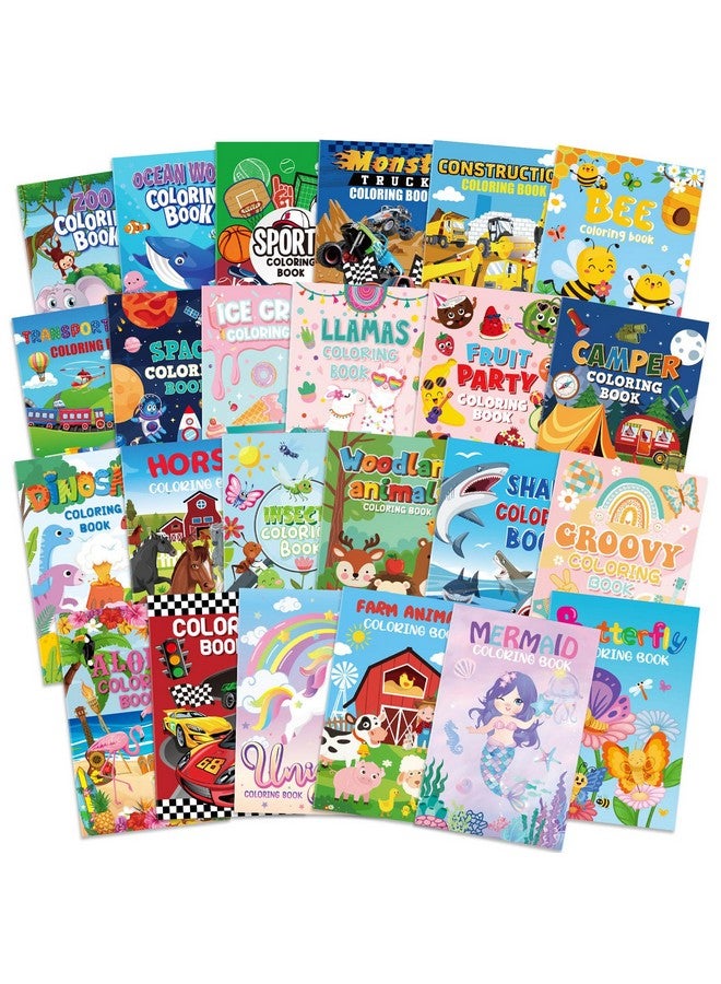 Cinrobiye 24 Pcs Coloring Books For Kids Party Favors Bulk Mini Diy Craft Coloring Books For Ages 2-4-8-12 Small Activity Books For Car Farm Horse Animal Birthday Party Gifts Goodie Bags Stuffers Classroom - Image 1
