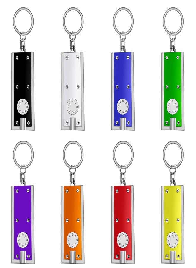Daemson Mini LED Keychain Flashlight, Tiny Ultra Bright White Light Pocket Key Ring LED Flashlights for Camping, Hiking, Emergency - Batteries Included (8PCS-Multicolor) - Image 1