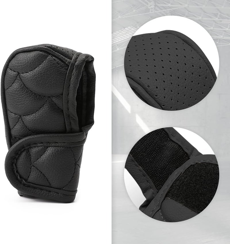 Car Gear Shift Cover,Leather Gear Shifter Cover for Protecting Stick Shift Knob,Universal Breathable Car Shifter Cover Car Interior Accessories for Most Cars Trucks SUVs (Black) - Image 4