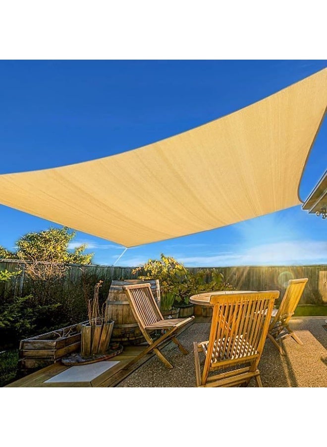 لينجوي مظلة شمسية بيج 4×6 أمتار، 185 جرامًا للمتر المربع، مصنوعة من مادة البولي إيثيلين عالي الكثافة، قابلة للتنفس، تحجب 95% من الأشعة فوق البنفسجية، مظلة منحنية - Image 4