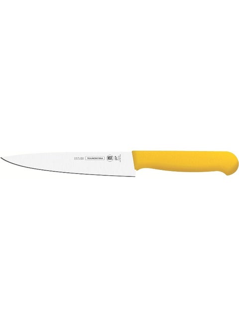 Tramontina Professional 10 Inches Meat Knife with Stainless Steel Blade and Yellow Polypropylene Handle with Antimicrobial Protection