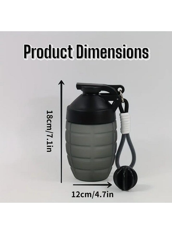 RIANZ Grenade Shape Protien Shaker Bottle Blender 600ml/20oz -Pre Workout Shaker Bottles for Protein Mixes - 100% BPA-Free, Leak Proof with Shaker Ball - 1 Pc (Black) - Image 3