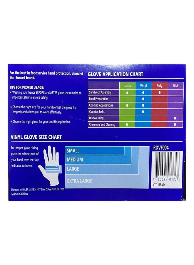 Sunset XL SmoothTouch Disposable Vinyl Gloves - Powder Free - 100 Per-Box X-Large Gloves - Image 2